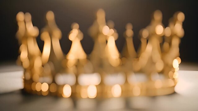Gold Crown Resting on Table Generative AI