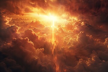 Jesus's last judgment prophecy on heaven and hell. Generative Ai