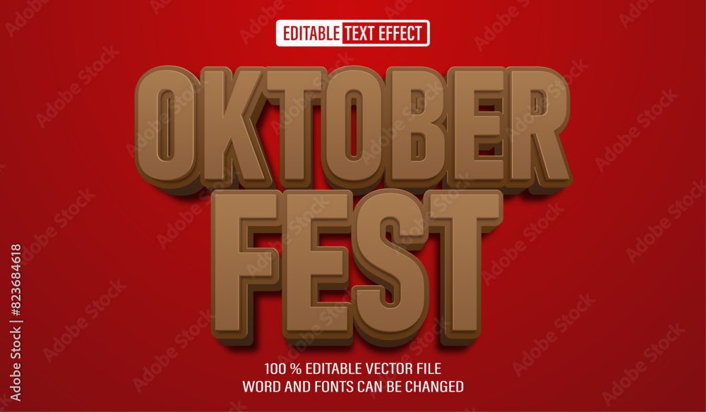 Poster editable 3d text style effect - oktoberfest text effect template