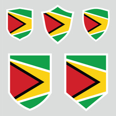 Guyana Flag Set shield frame