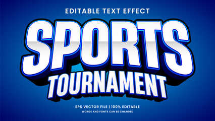 Sports tournament 3d editable text effect