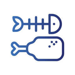 fish bone gradient icon