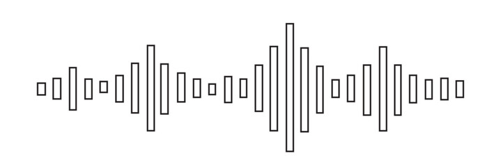 Fototapeta premium Podcast sound waves set. Waveform pattern for music player, podcast, voice message, music app. Audio wave icon. Equalizer template. Vector illustration isolated on white background