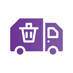 garbage truck flat gradient icon