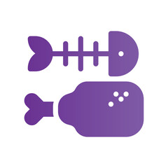 fish bone flat gradient icon