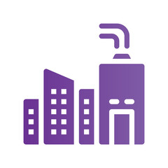 factory flat gradient icon