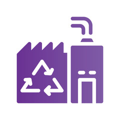 recycling plant flat gradient icon