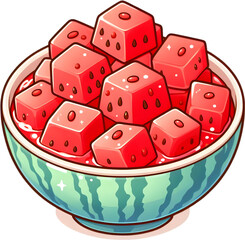 Watermelon Hwachae - 수박 화채. Generative AI