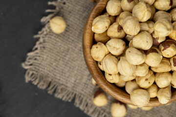 Delicious Yellow Hazelnuts without shells