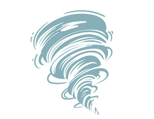 Cartoon tornado swirl vector illustration isolated on white background