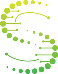 letter S with DNA logo Design