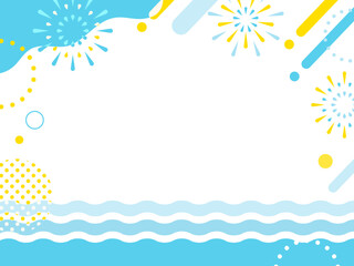 夏のイベント・キャンペーン・SALE　ポップな波のフレーム © Lily