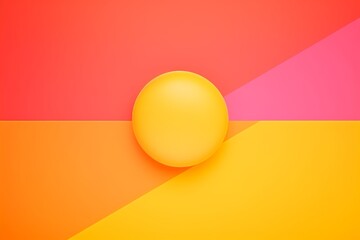 Abstract geometric central yellow circle on red, orange, pink, yellow triangular Represents creativity, boldness, and pride within LGBTQ+ community. Vibrant colors emphasize diversity, inclusivity.