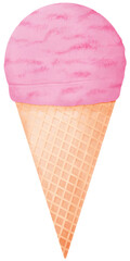 strawberry ice cream cone