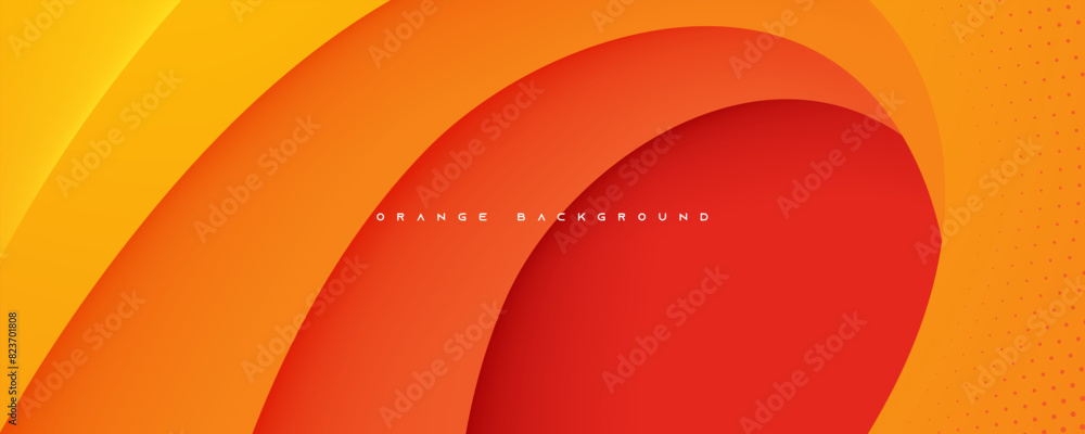 Poster orange papercut abstract background dynamic design vector
