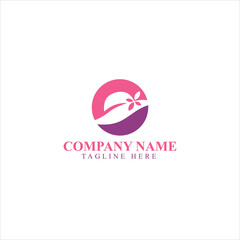 women dress logo design, beauty fashion logo vector illustration
