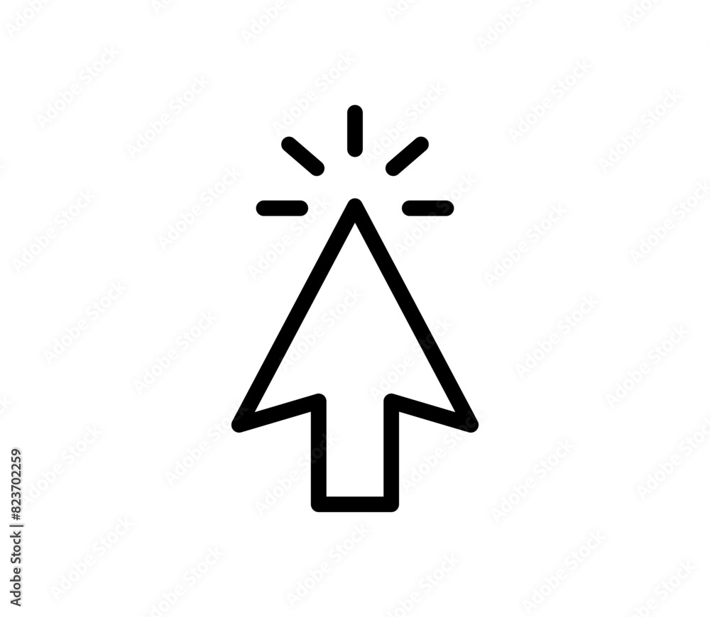 Poster cursor icon. click line cursor vector symbol. computer mouse cursor icon.