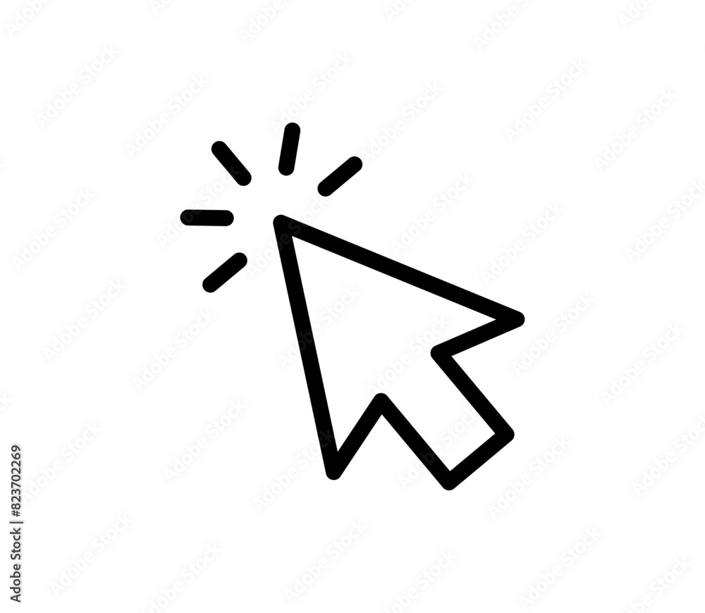 Poster cursor icon. click line cursor vector symbol. computer mouse cursor icon.