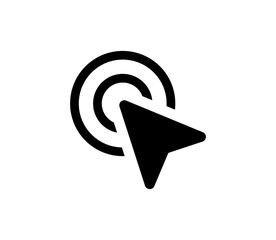Black cursor icon. Click, press sign