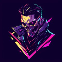 Vector logo style military soldier character mascot illustration for game concept, e-sport gamer t-shirt design on isolated background