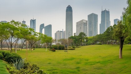 Obraz premium Urban green spaces such as parks and gardens providing recreational areas for city dwellers