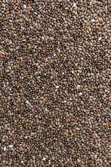 Chia seeds background. Top view
