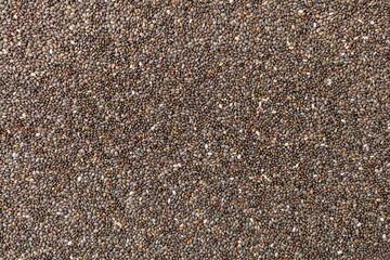 Chia seeds background. Top view