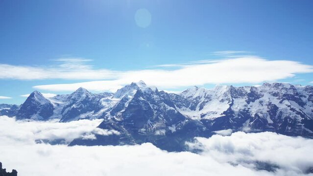 Schilthorn mountain landscape and scenic view for panoramic natural