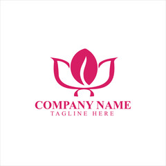 Pink woman dress logo design, beauty fashion logo vector illustration
