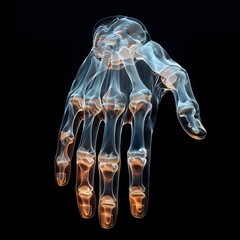 Human hand bone, 3D hologram