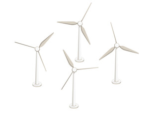 Wind turbine renewable electric generation vector illustration isolated on white background