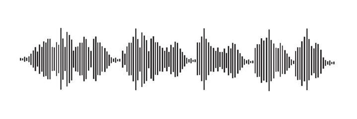 Sound wave decibel audio records icon isolated on a white background.