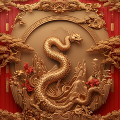 China Lunar New Year Wooden Snake Shio