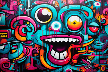Obraz premium colorful graffiti art design bright background
