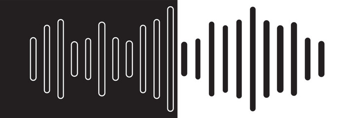 Podcast sound waves set. Waveform pattern for music player, podcast, voice message, music app. Audio wave icon. Equalizer template. Vector illustration isolated on white background