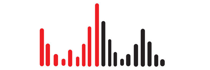 Voice audio message vector smartphone app interface design, flat wave flat soundwave set, waveform speech collection illustration.