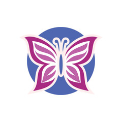 Fototapeta premium Butterfly bug silhouettes vector illustration isolated on white background. Biology or zoology and beauty animal. Suited for logo, t-shirt, tattoo, print, icon, education. Colorful. Editable color