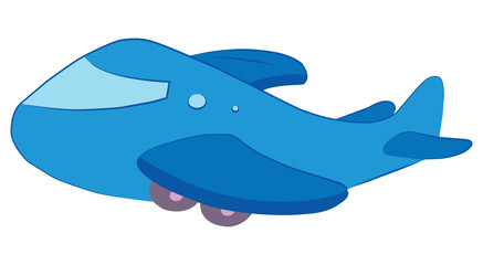 A blue aeroplane isolated on white background