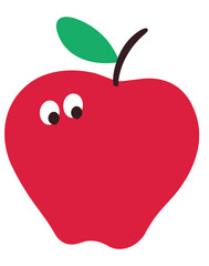 A cartoon apple vector illustration