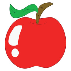 Cartoon apple isolated on white background