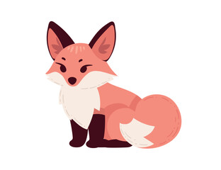 Cute red fox cartoon animal design vector illustration isolated on white background