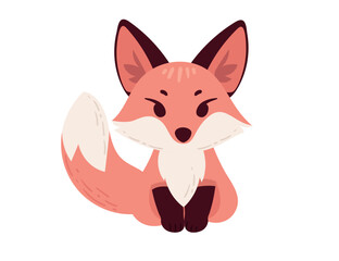 Cute red fox cartoon animal design vector illustration isolated on white background