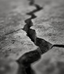 Deep Asphalt Crack - Sign of Infrastructure Damage