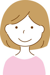 笑顔の若い女性の上半身
