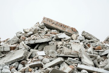 Rubble and Debris from Demolished Building