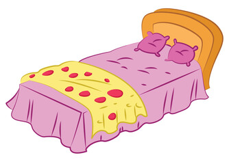 A sleeping bed isolated on white background