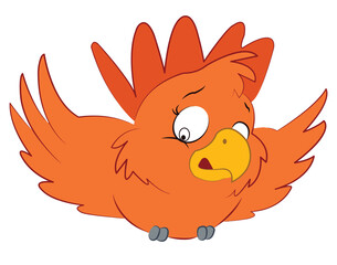 A scared bird vector illustration