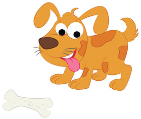 Dog with bone vector illustration