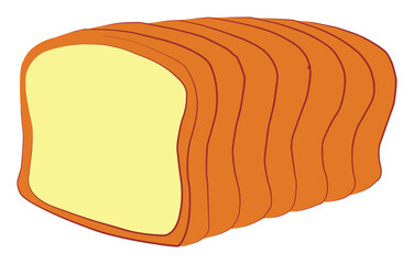 Eating bread isolated on white background