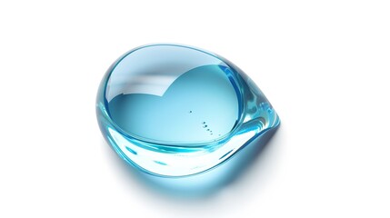Elegant blue water drop on white background. Minimalist and conceptual art. Perfect for nature and purity themes. AI